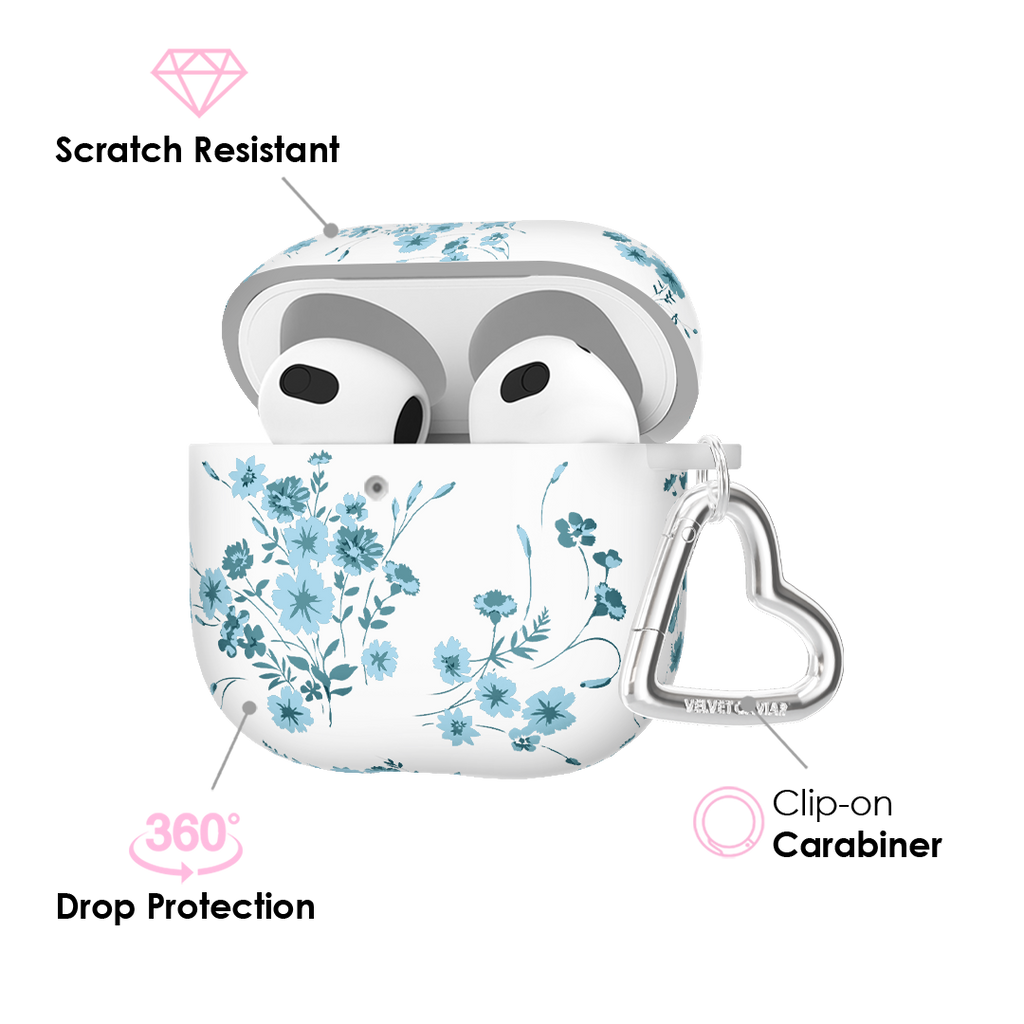 French Blue Floral AirPod Case