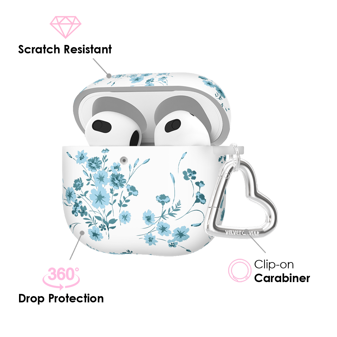 French Blue Floral AirPod Case