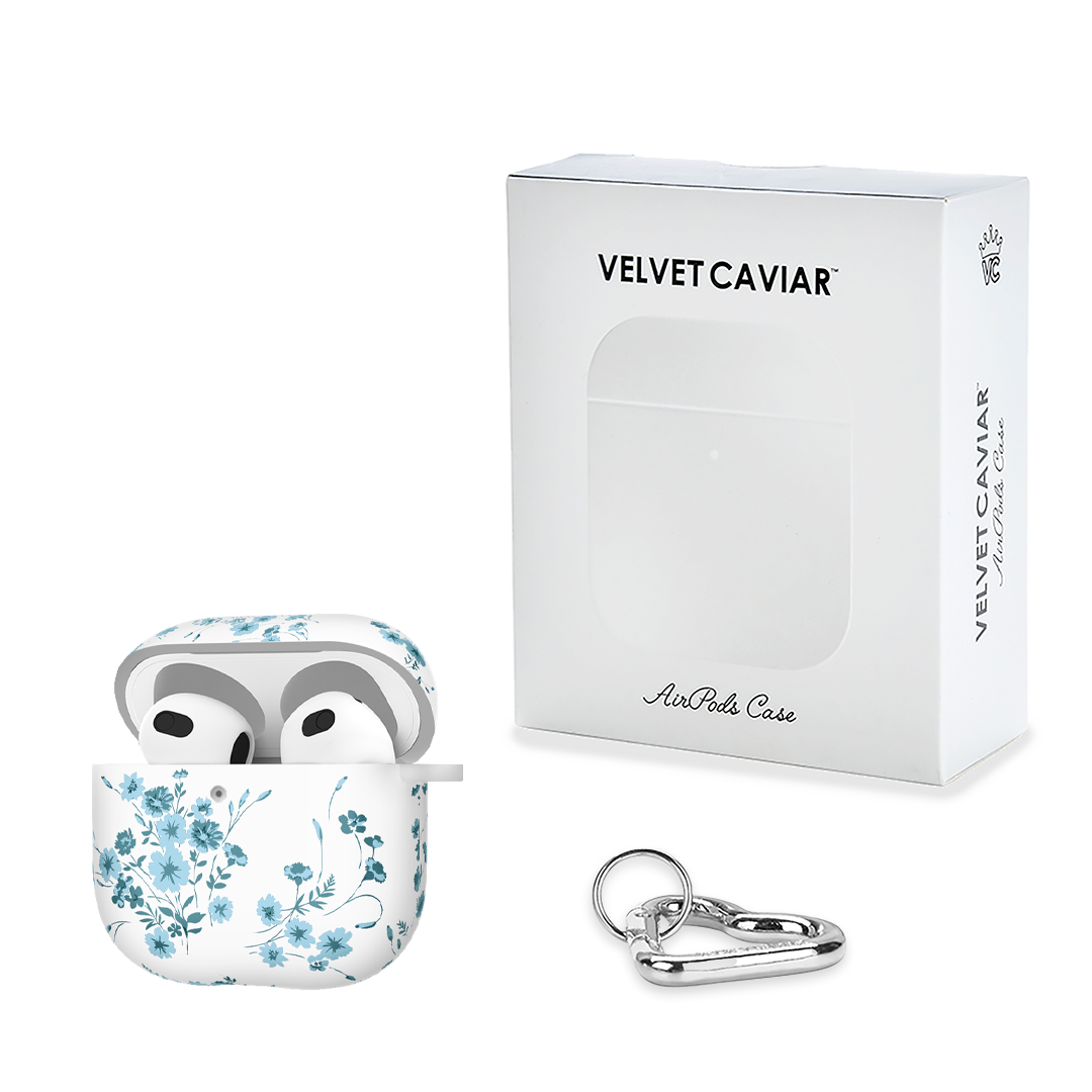 French Blue Floral AirPod Case