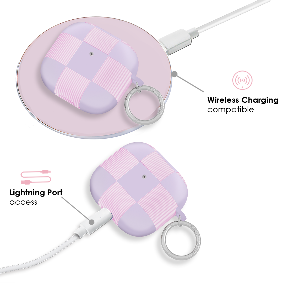 Lilac Vibe Checkered AirPod Case
