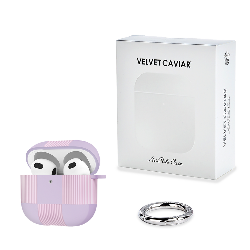 Lilac Vibe Checkered AirPod Case