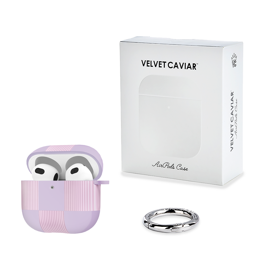 Lilac Vibe Checkered AirPod Case