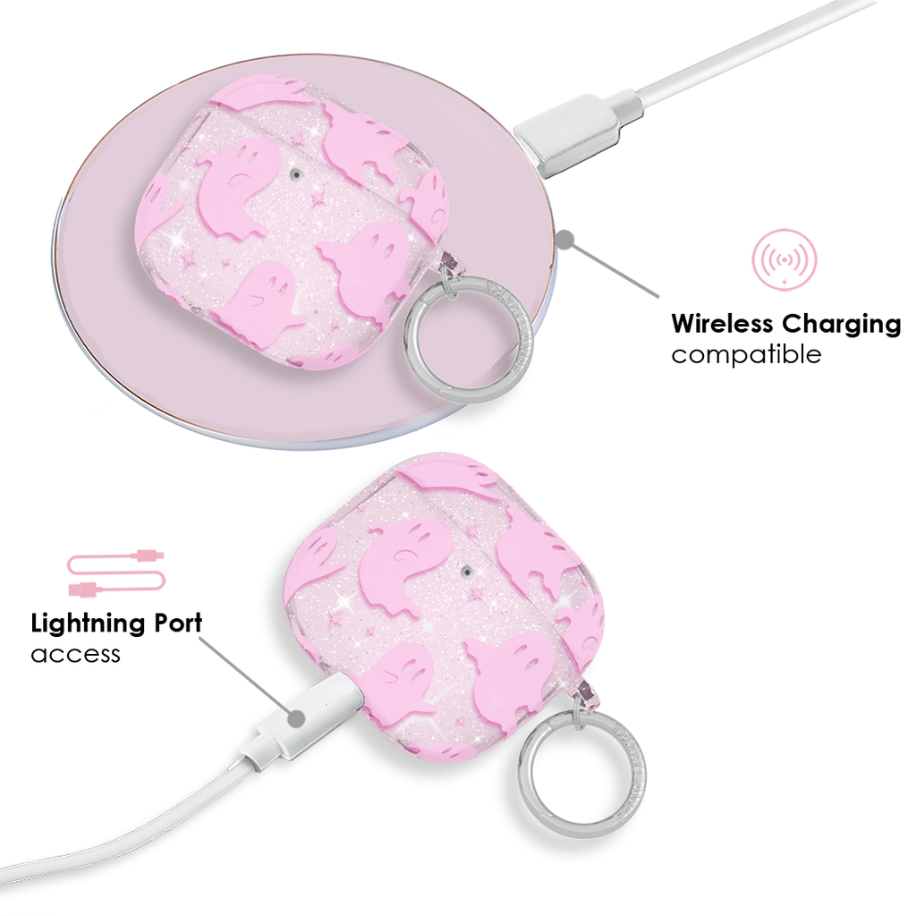 Ghosted Pink Glitter AirPod Case