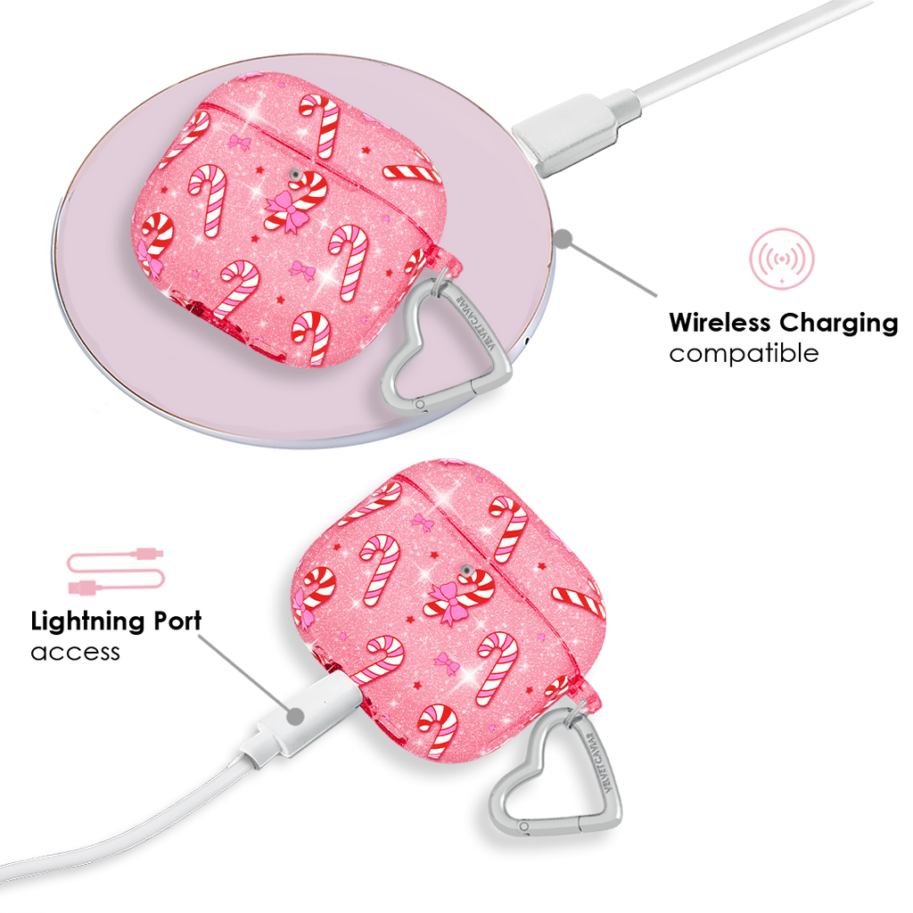 Pink Peppermint Princess AirPod Case