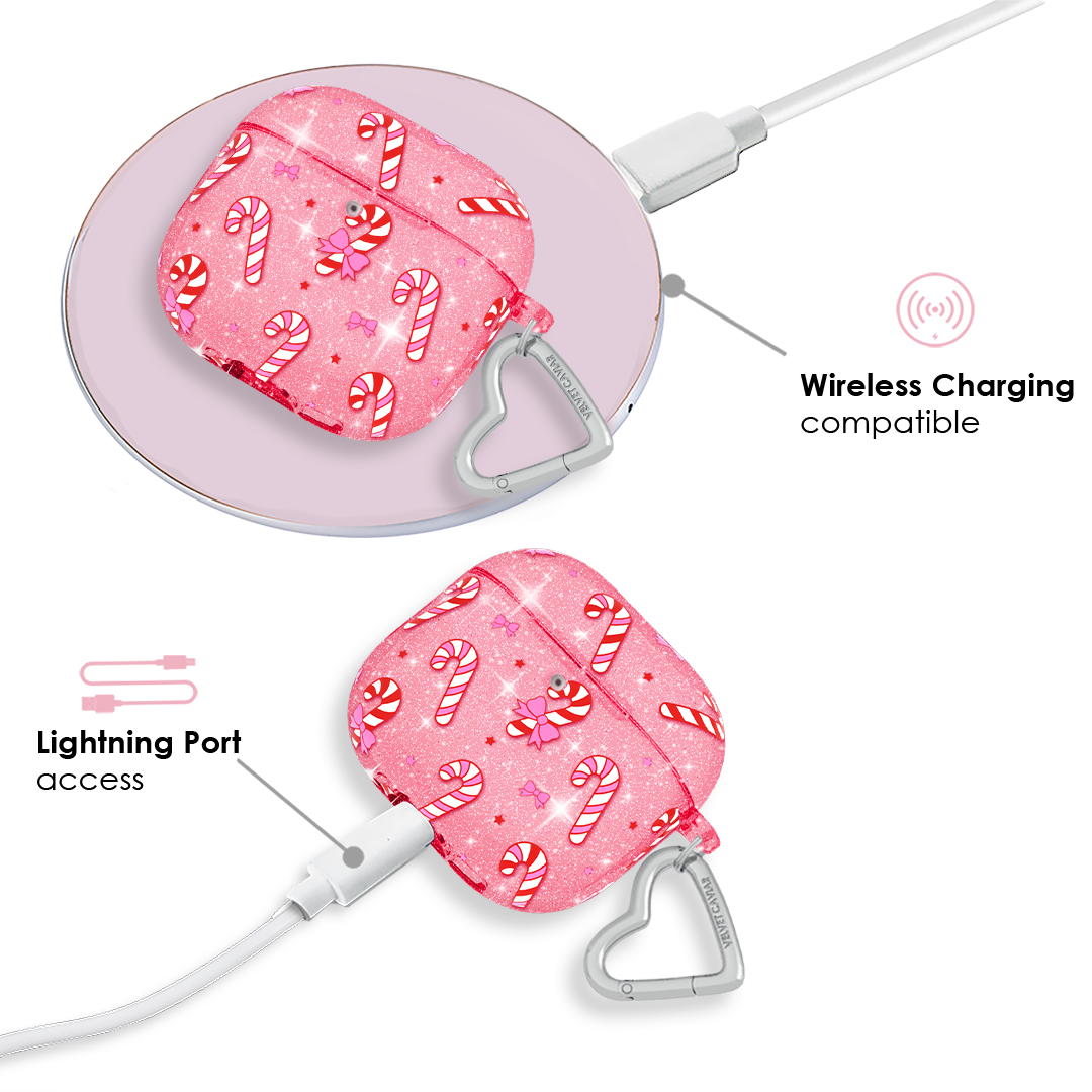 Pink Peppermint Princess AirPod Case