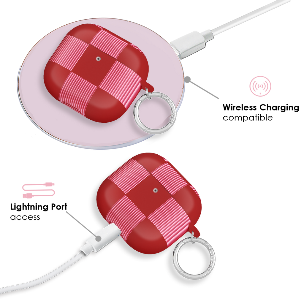 Rose Vibe Checkered AirPod Case