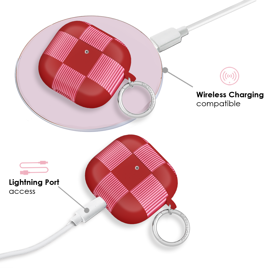 Rose Vibe Checkered AirPod Case