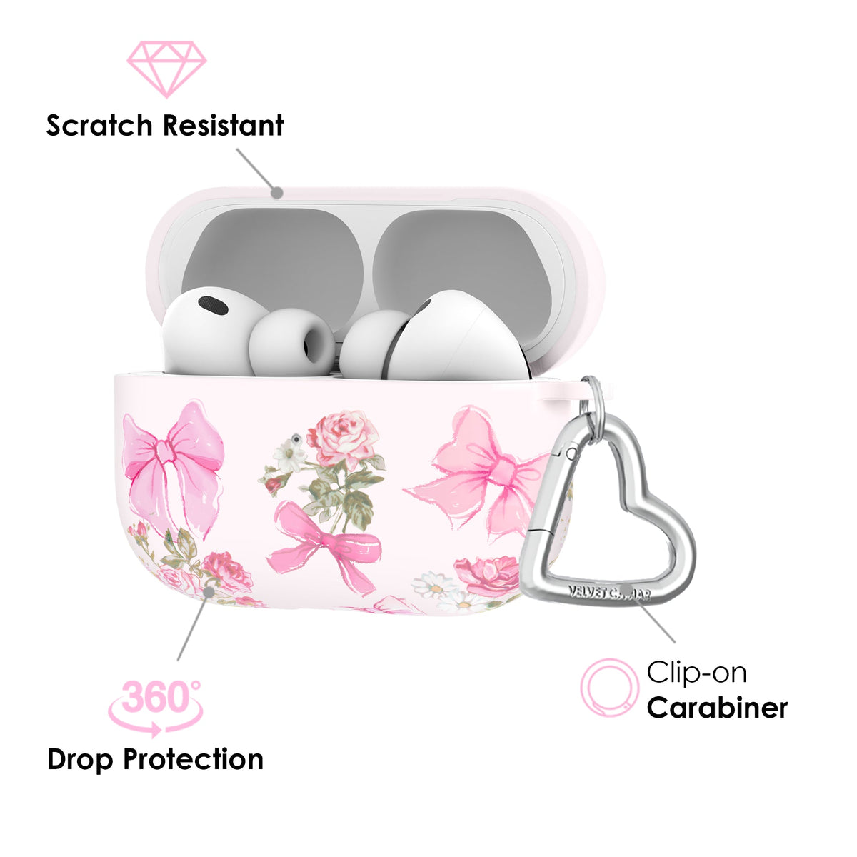 Posie Pink Bow AirPod Case