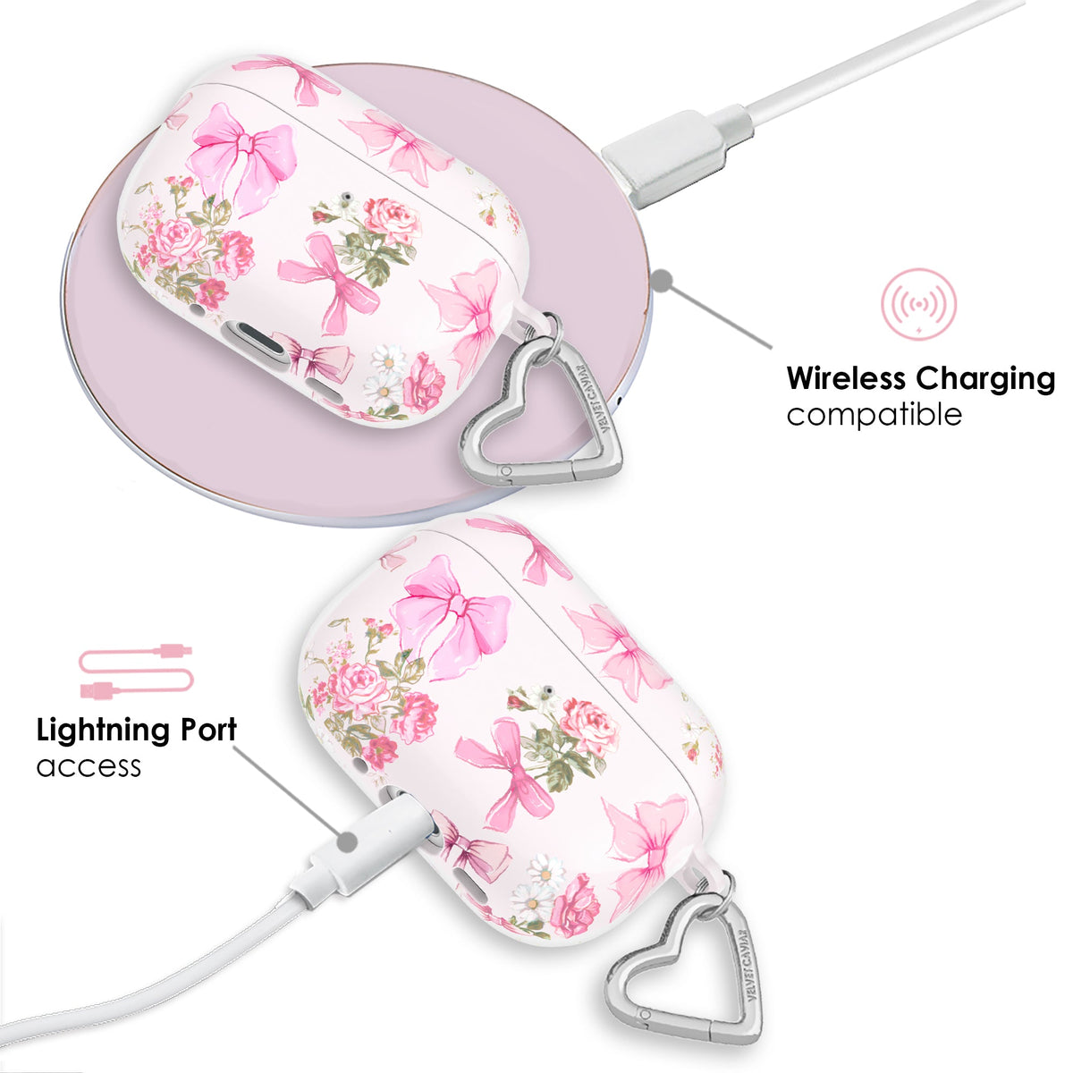 Posie Pink Bow AirPod Case