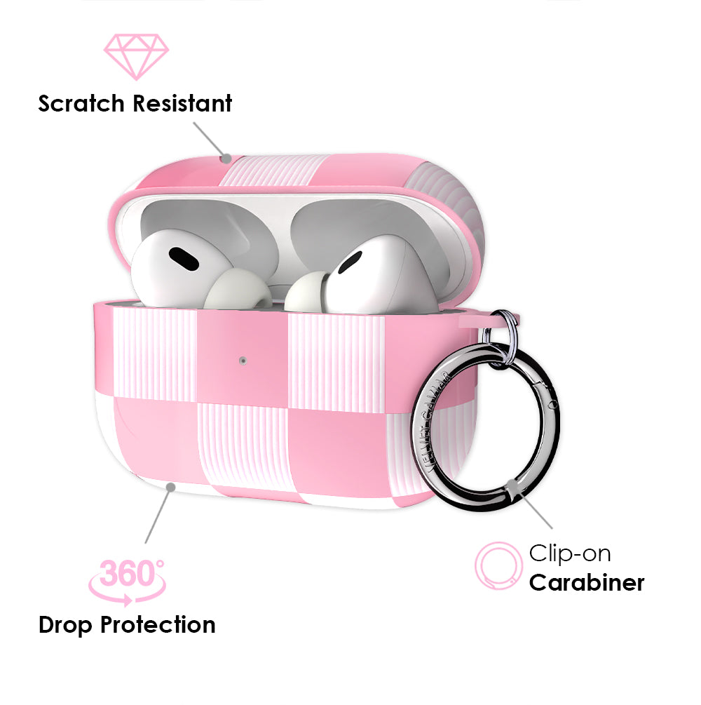 Pink Vibe Checkered AirPod Case