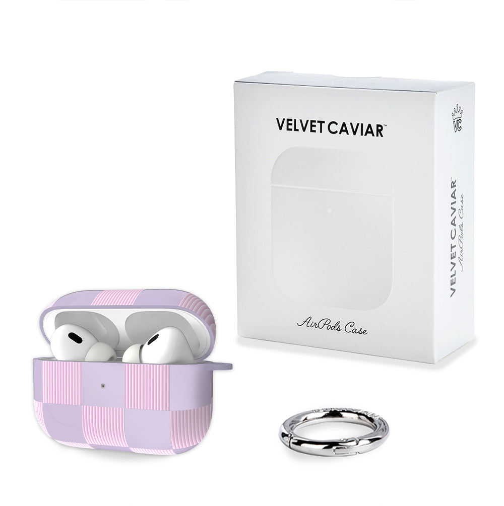 Lilac Vibe Checkered AirPod Case