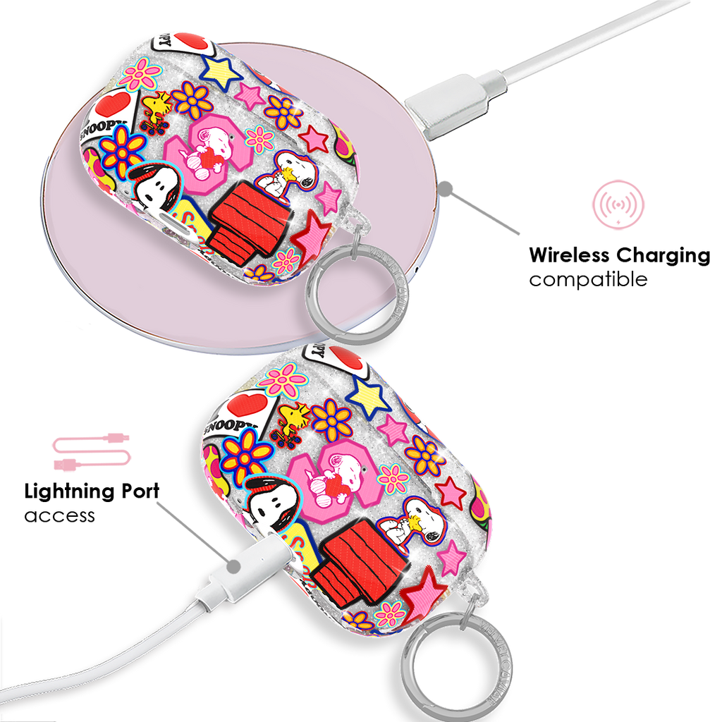 Snoopy Patchwork Glitter AirPod Case