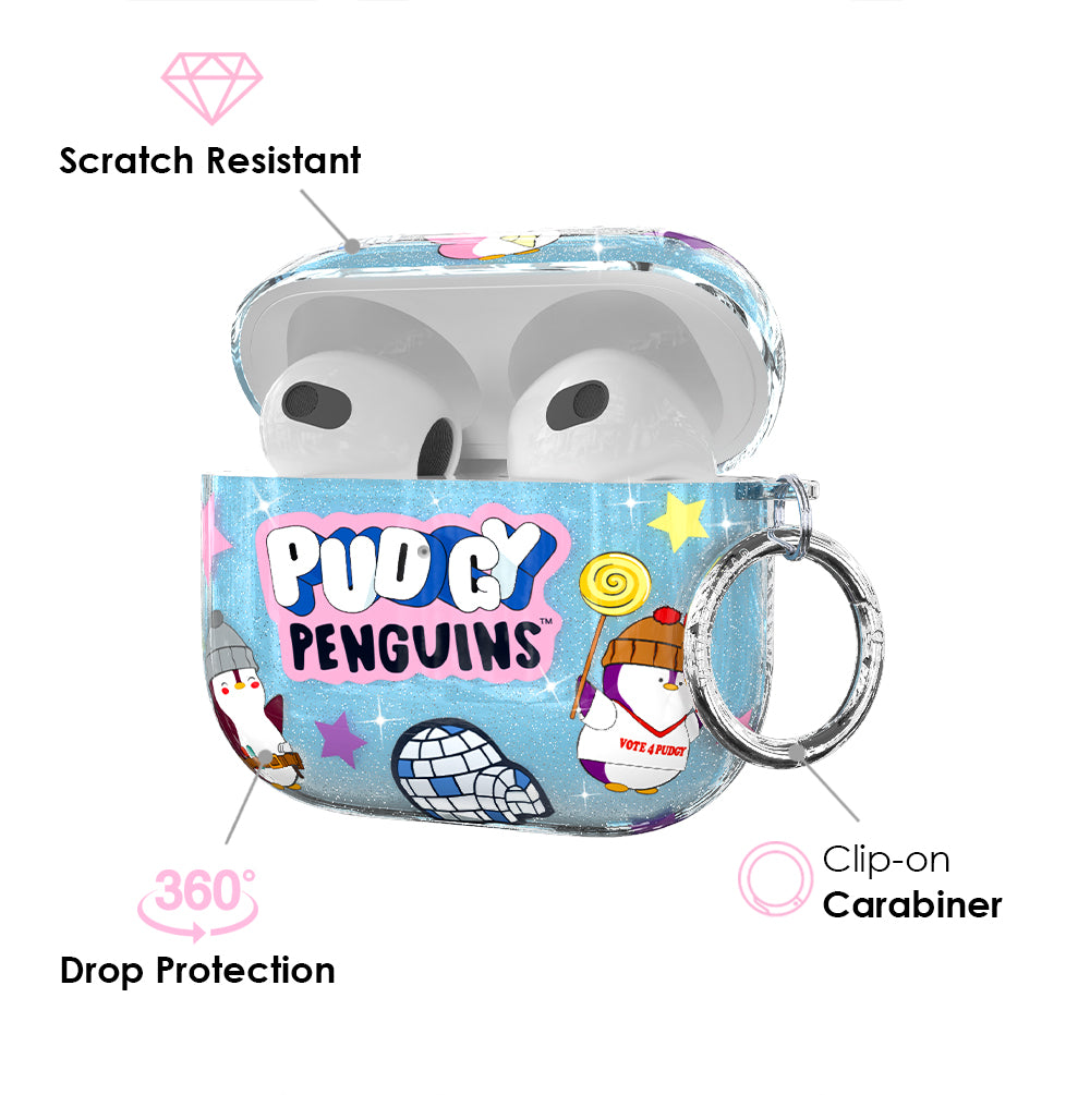 Pudgy Penguins Iceberg Glitter AirPod Case