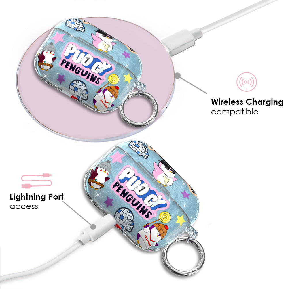 Pudgy Penguins Iceberg Glitter AirPod Case