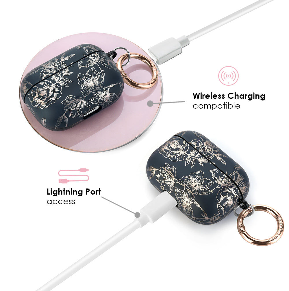 Floral Chrome Airpods Case