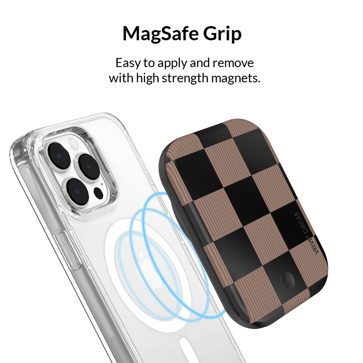 Mocha Vibe Checkered Portable MagSafe Charger Power Pack
