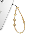 Gold Metallic Heart Phone Charm