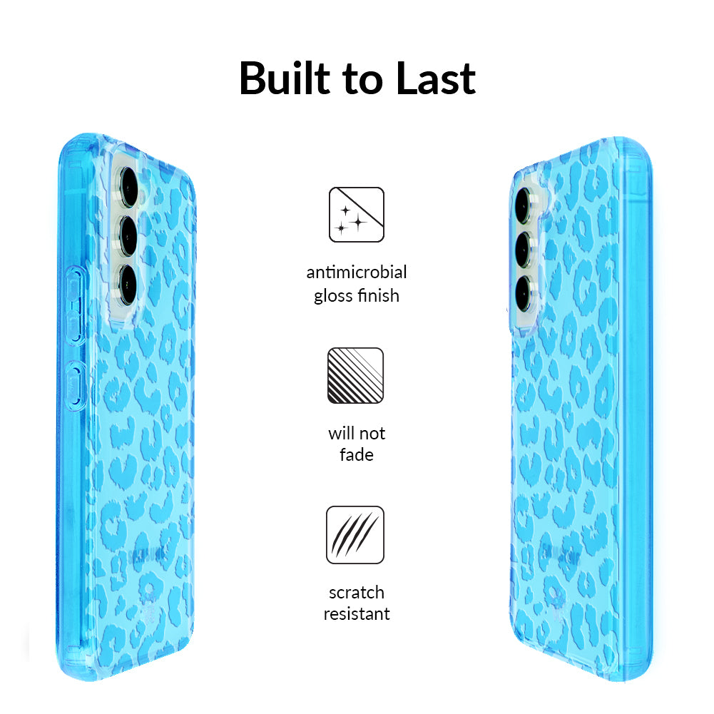 Aqua Blue Leopard Samsung Case