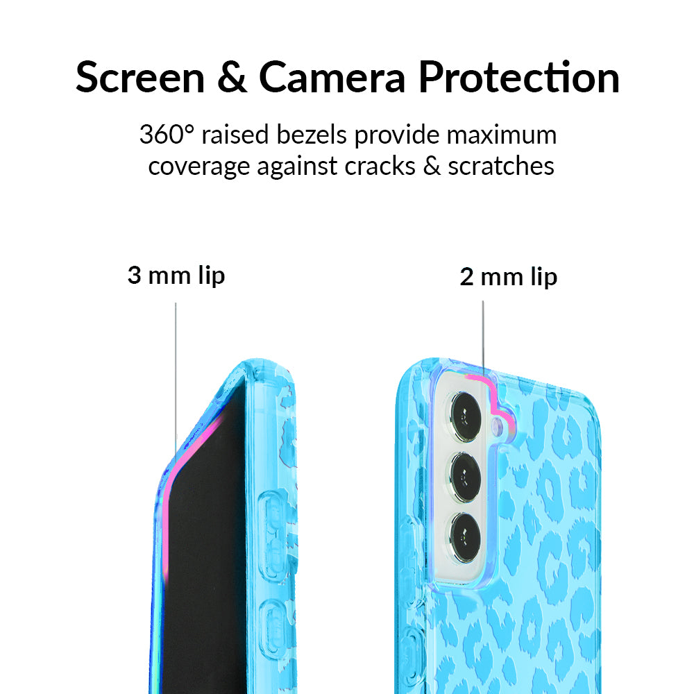 Aqua Blue Leopard Samsung Case