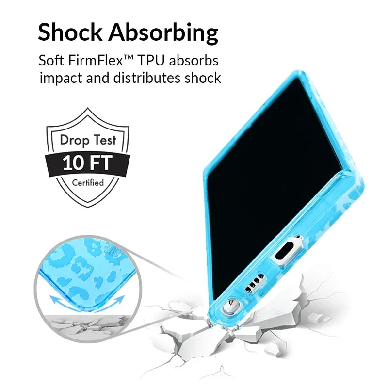 Aqua Blue Leopard Samsung Case