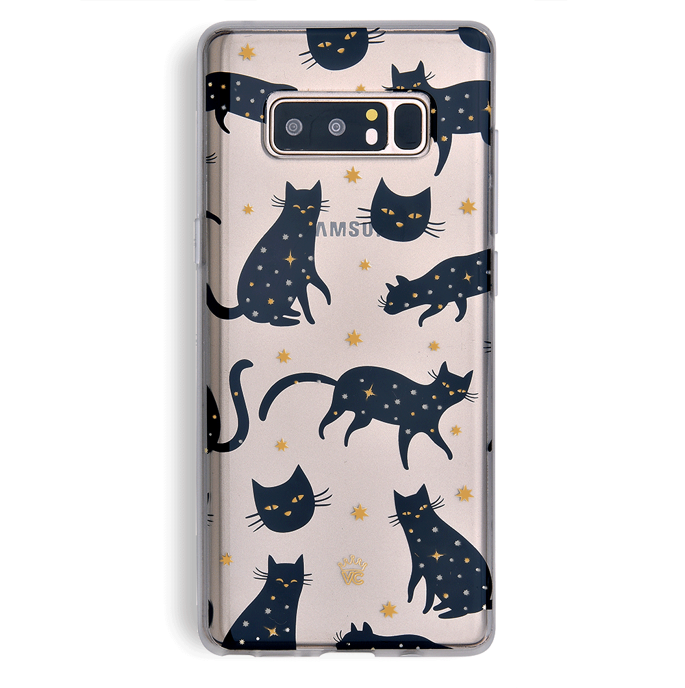 Black Cat Clear Samsung Galaxy Case
