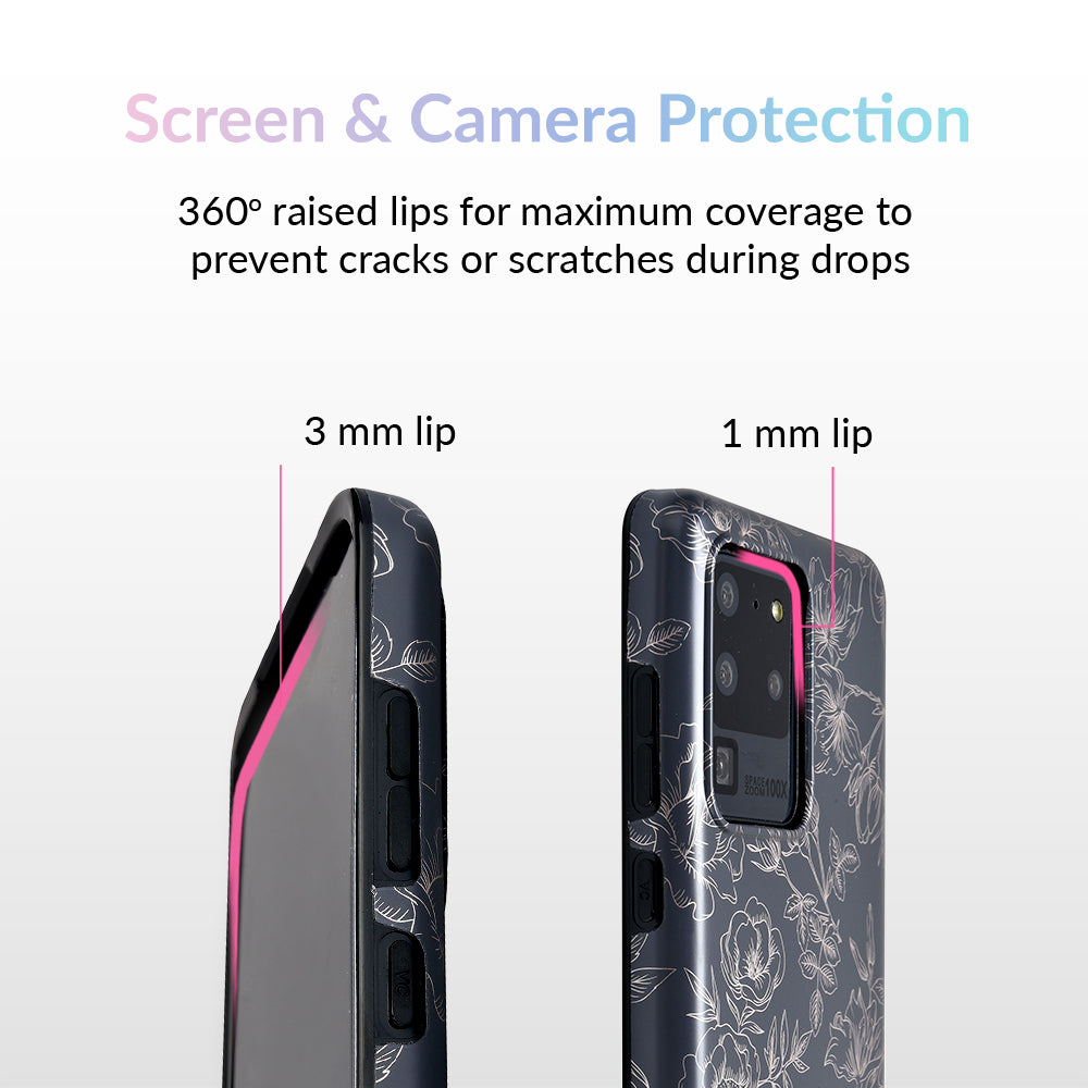 Floral Rose Gold Chrome Samsung Galaxy Case