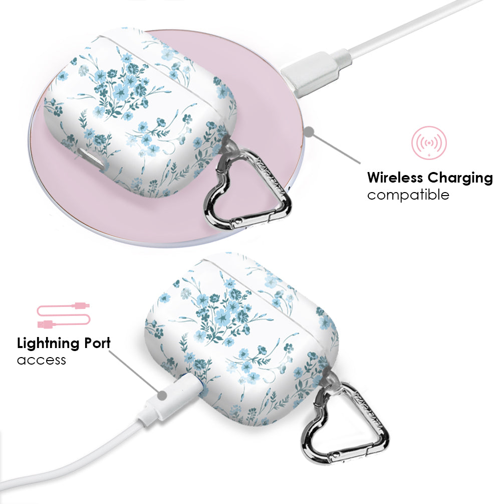 French Blue Floral AirPod Case