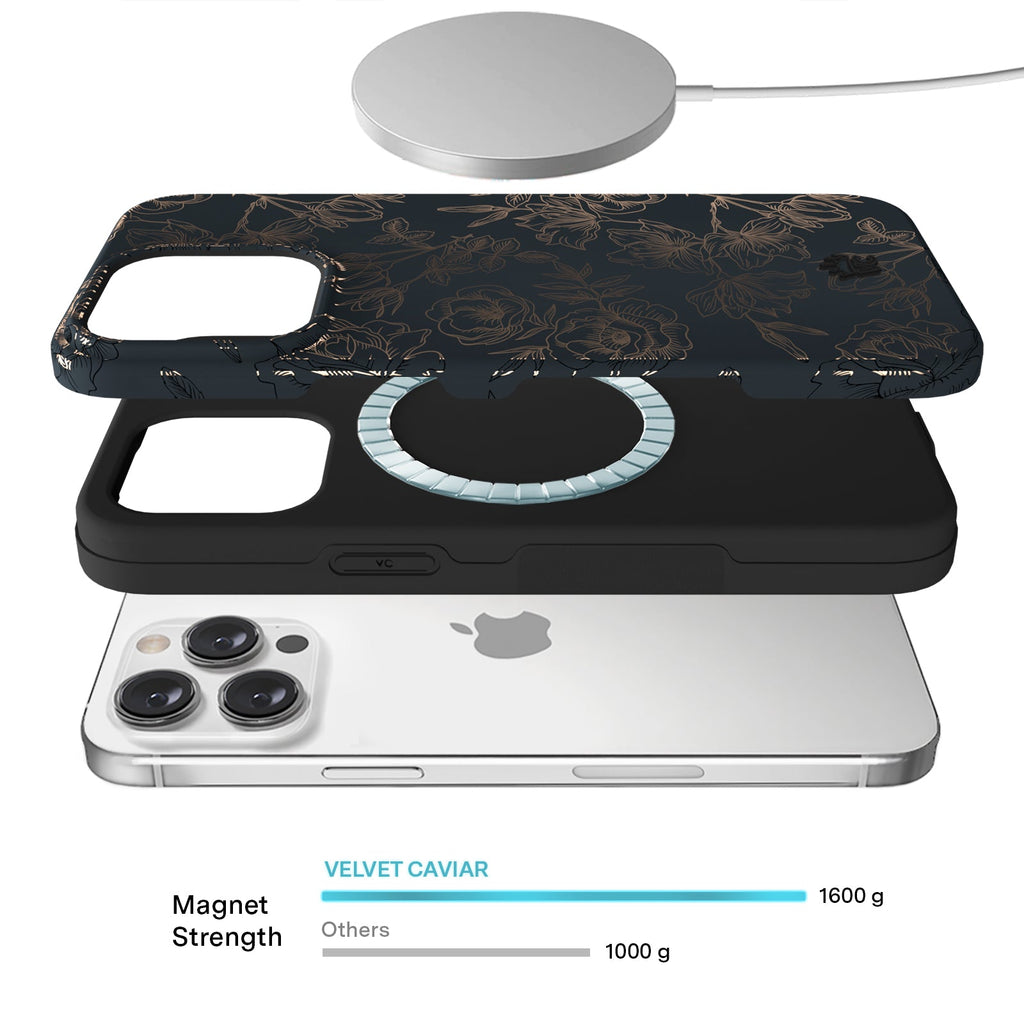 Floral Rose Gold Chrome iPhone Case