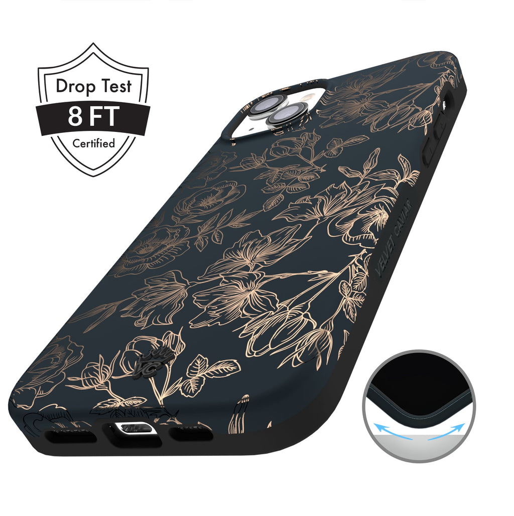 Floral Rose Gold Chrome iPhone Case