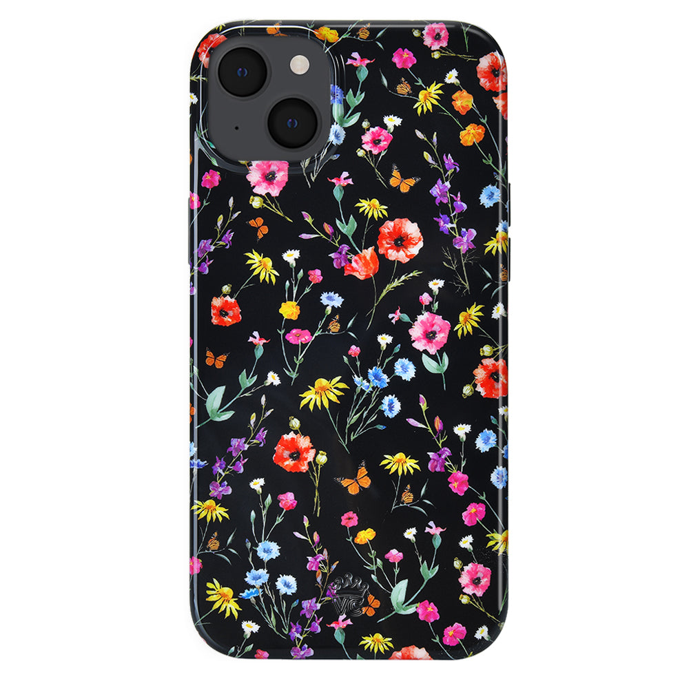 Black Wildflower iPhone Case