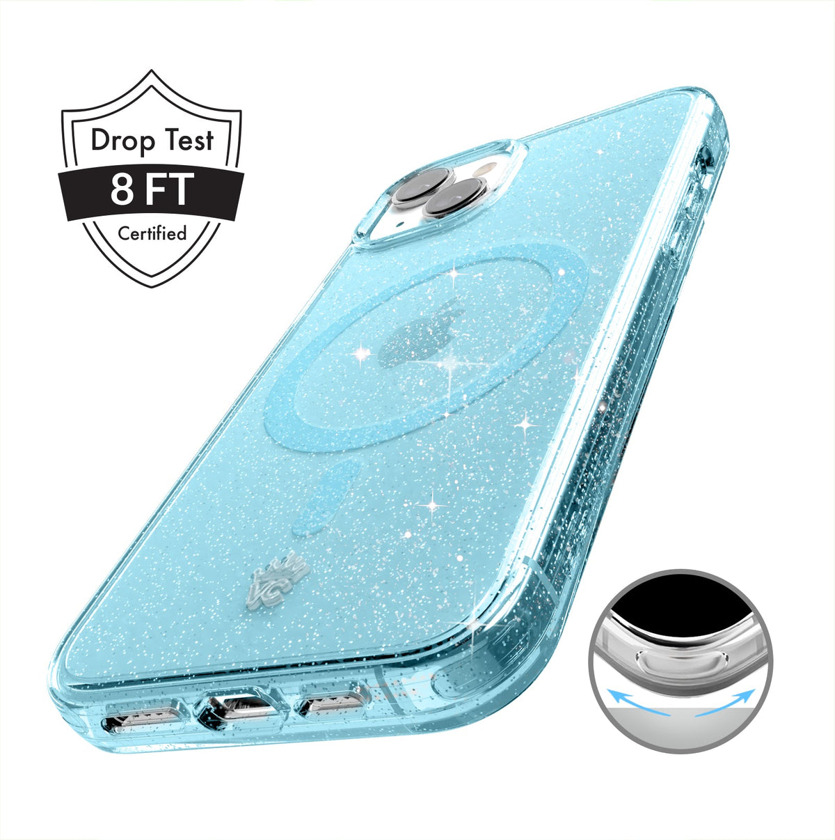 Blue Stardust Glitter iPhone Case