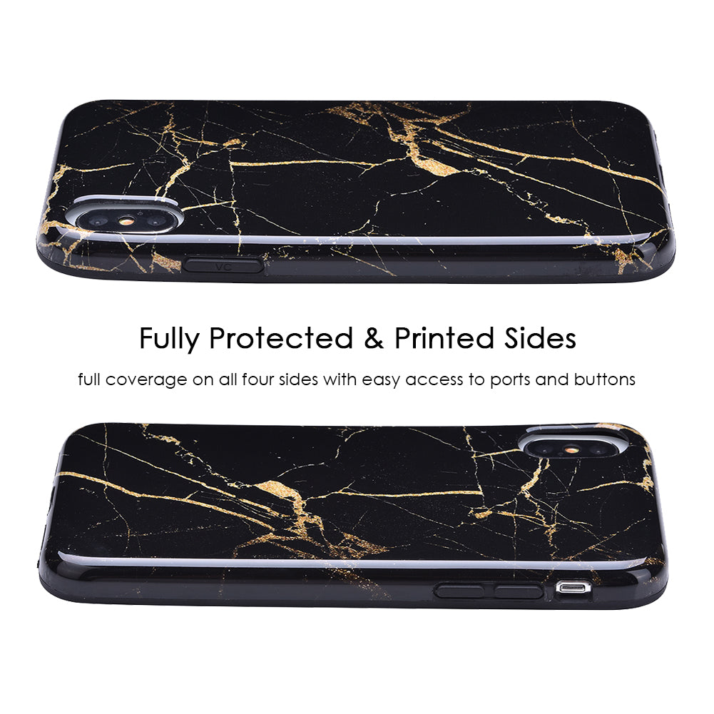 Black & Gold Marble iPhone Case