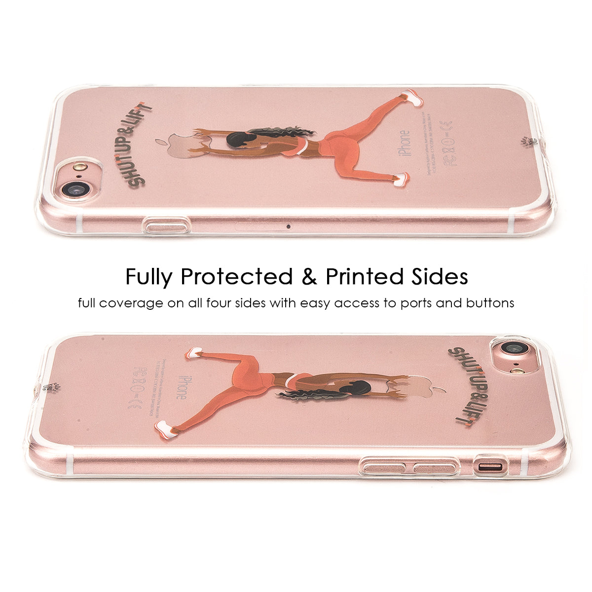 Shut Up & Lift iPhone Case Black Hair Pink Pants