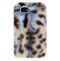 Blue Leopard Faux Fur iPhone Case