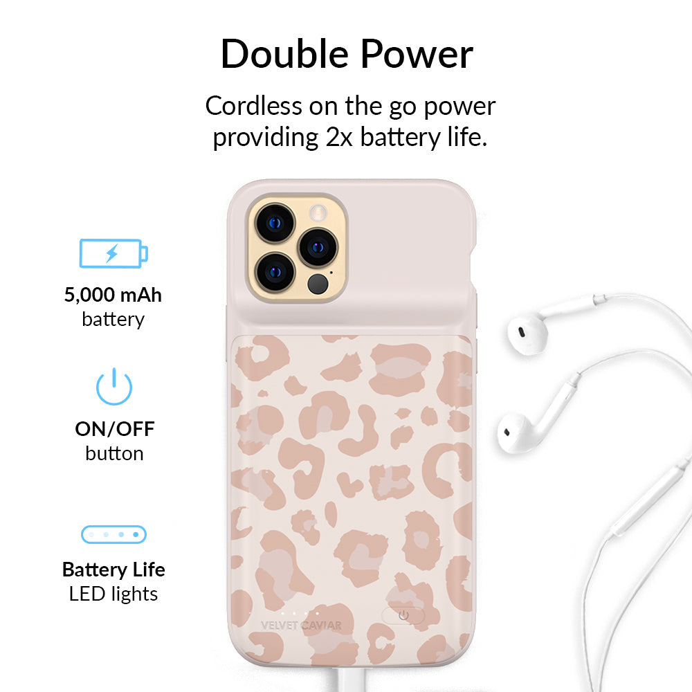 Blush Leopard iPhone Charging Case