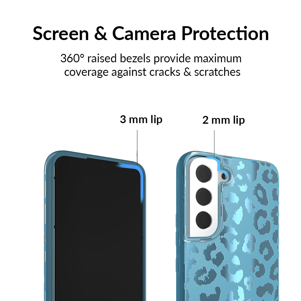 Blue Sapphire Leopard Samsung Case