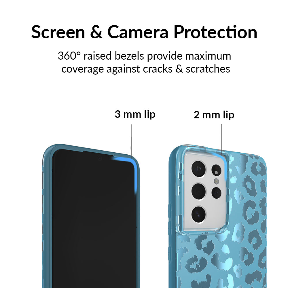 Blue Sapphire Leopard Samsung Case