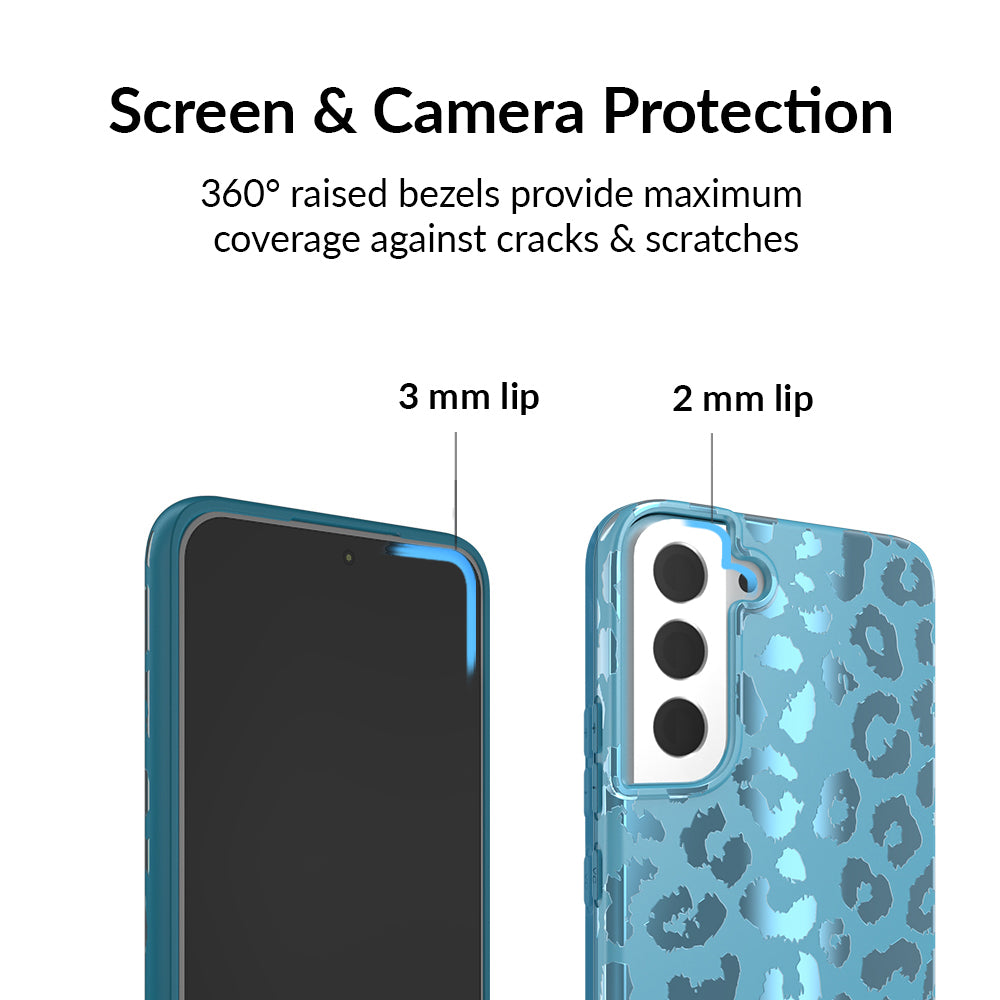 Blue Sapphire Leopard Samsung Case