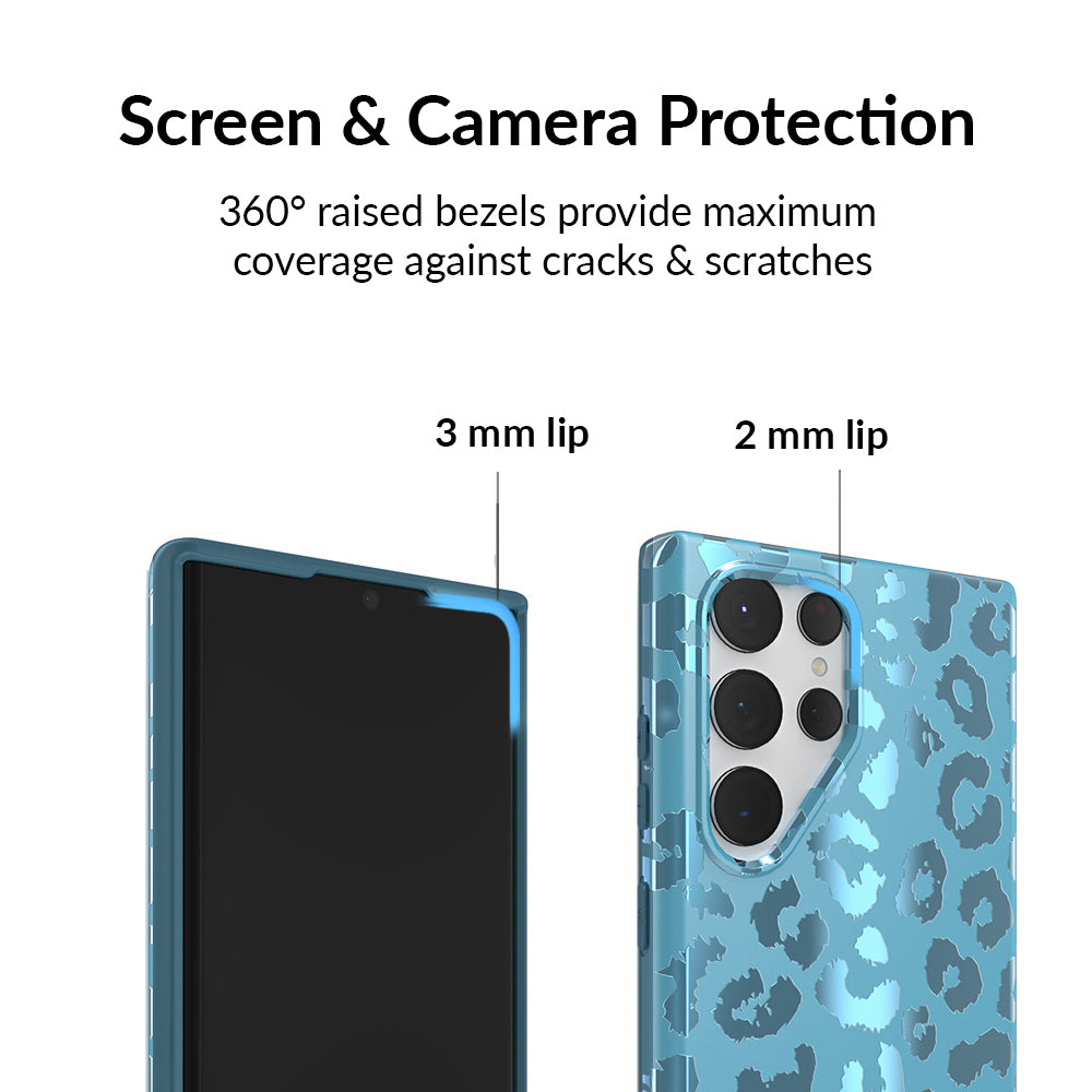 Blue Sapphire Leopard Samsung Case