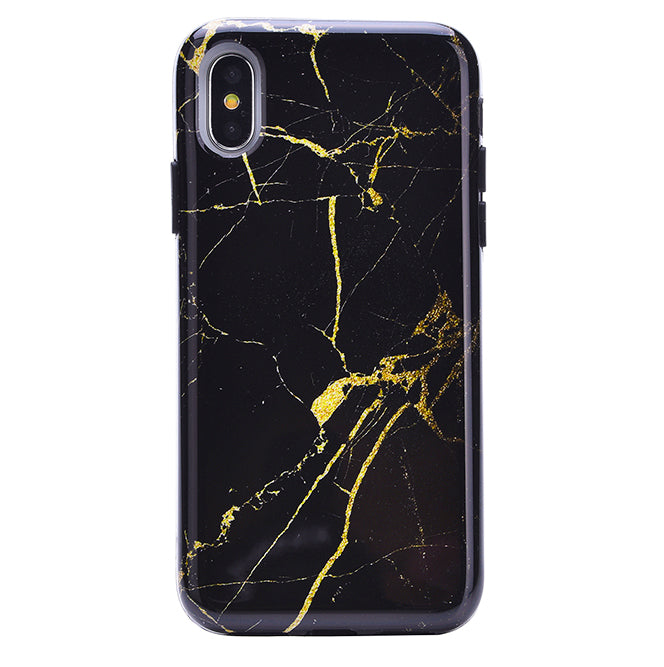 Black & Gold Marble iPhone Case