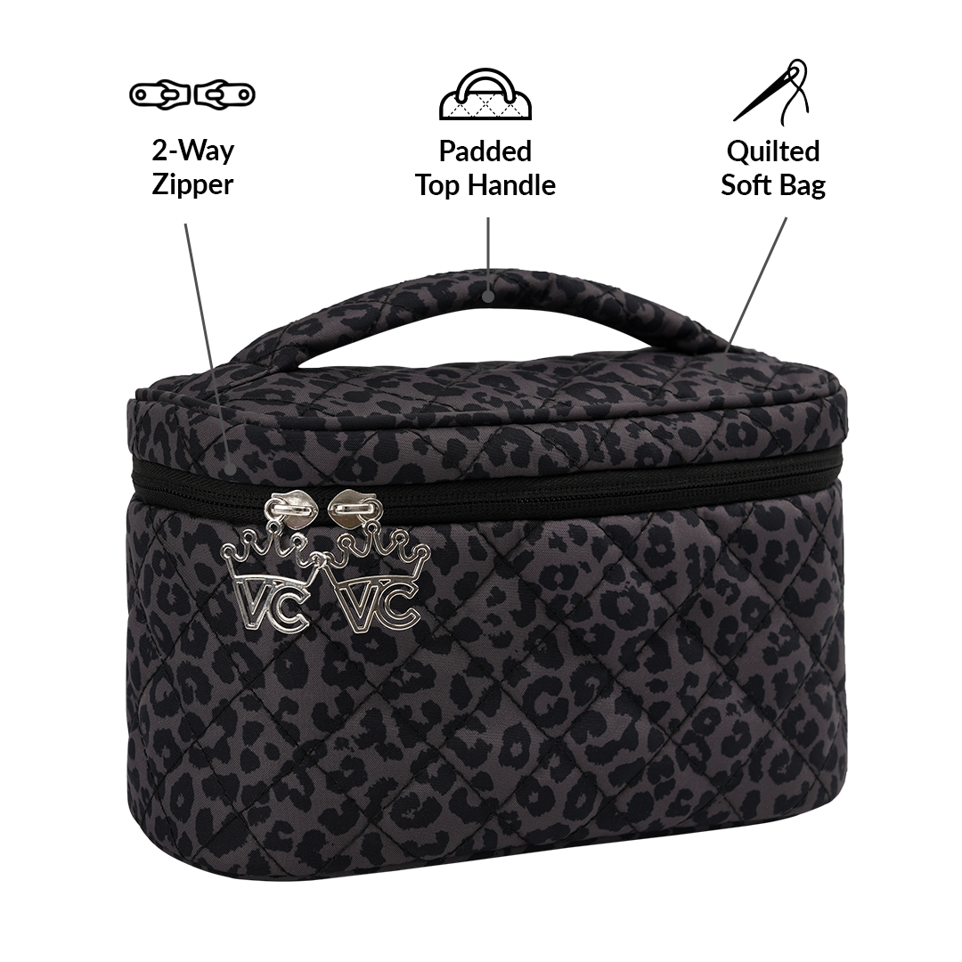 Black Leopard Vanity Bag