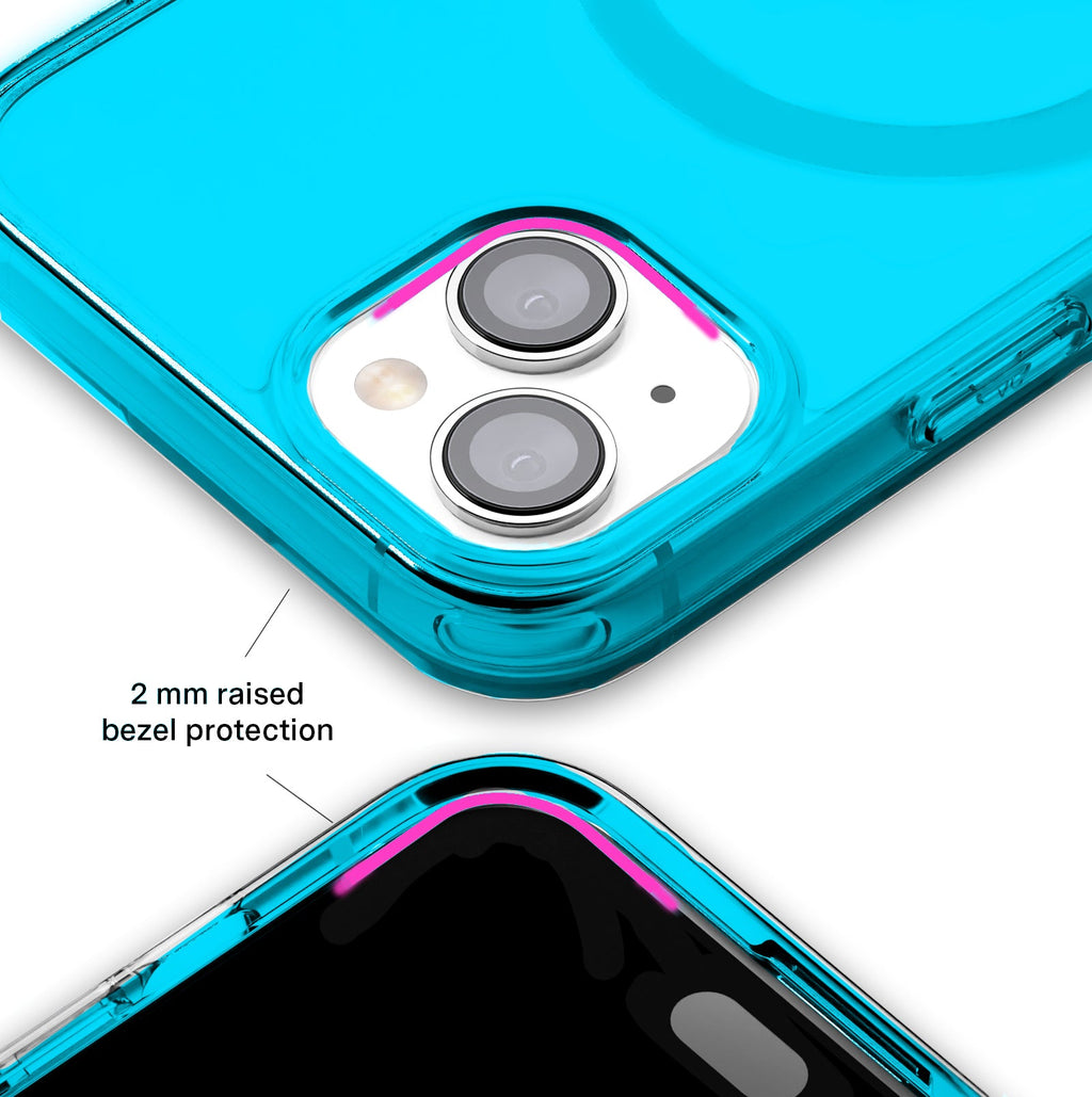 Neon Blue Clear iPhone Case