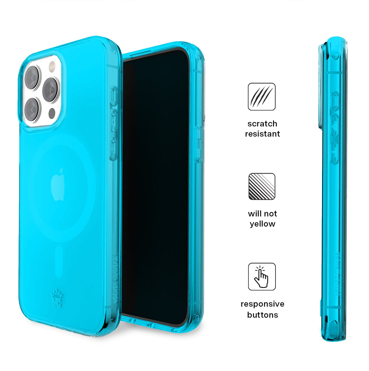 Neon Blue Clear iPhone Case