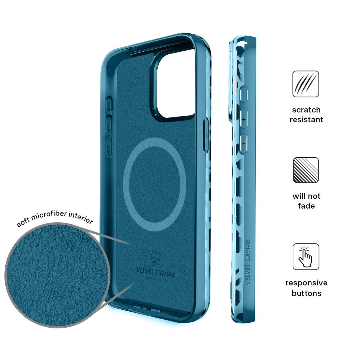 Blue Sapphire Leopard iPhone Case