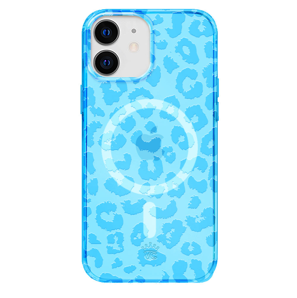 Aqua Blue Leopard iPhone Case