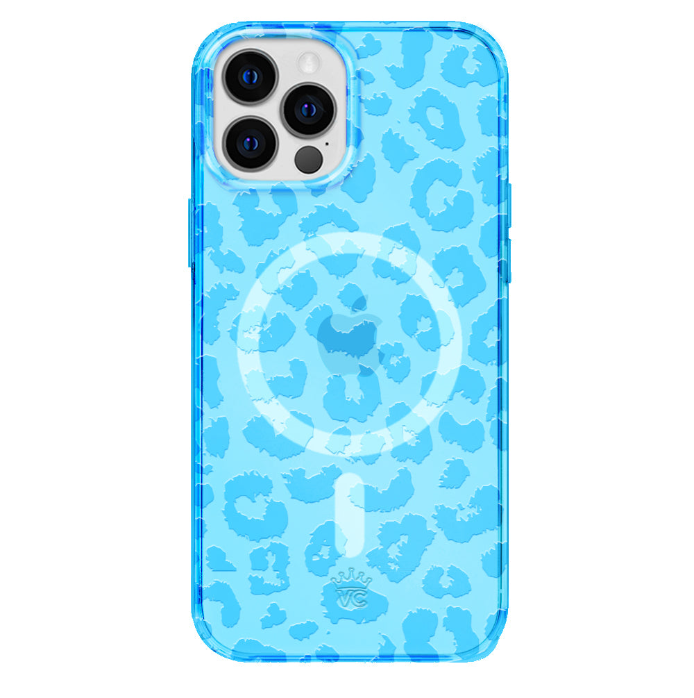 Aqua Blue Leopard iPhone Case