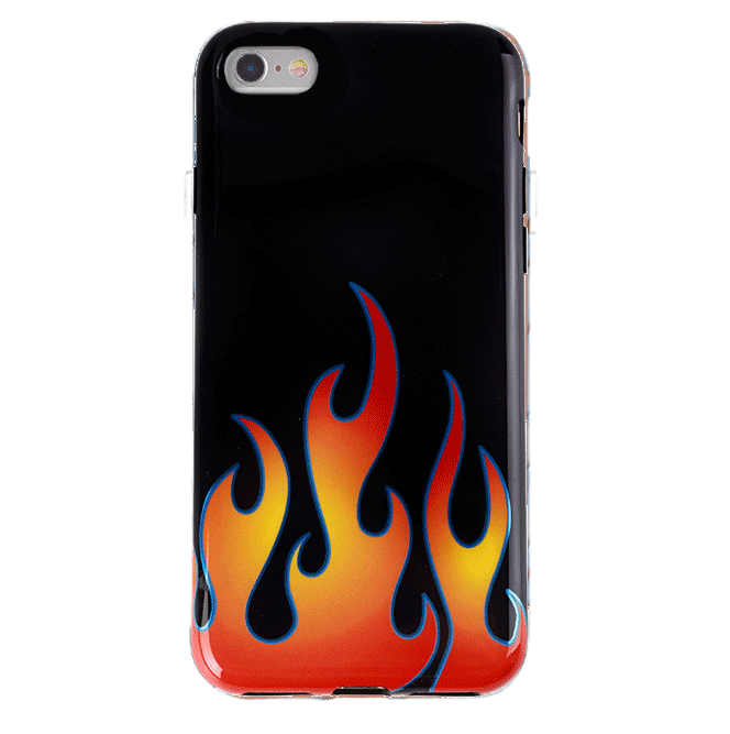 Blue Chrome Flames iPhone Case