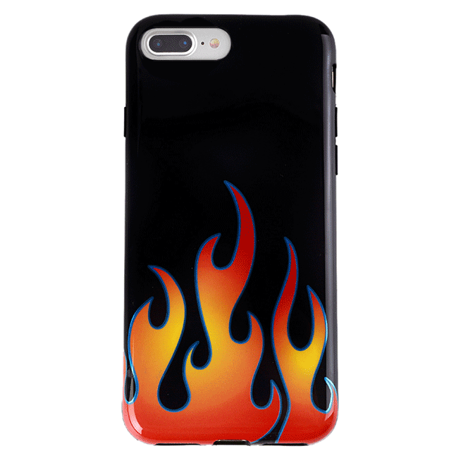 Blue Chrome Flames iPhone Case