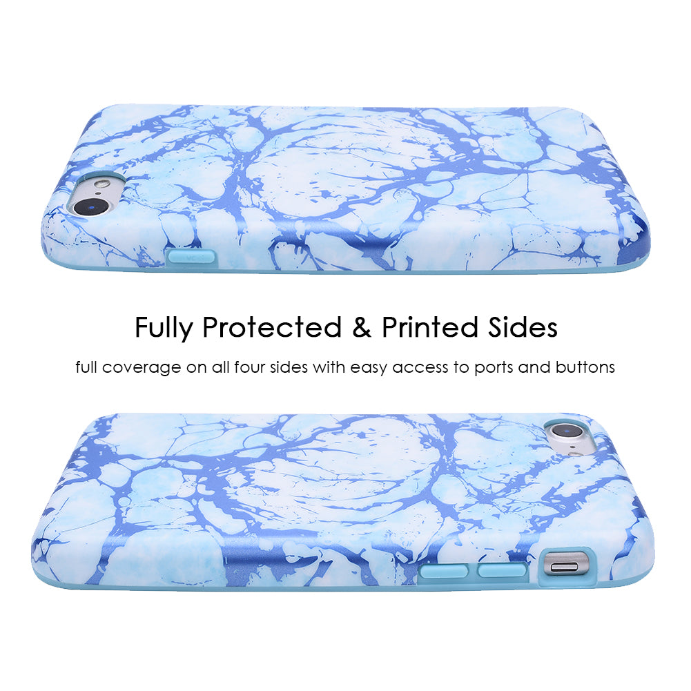 Ocean Blue Chrome Marble iPhone Case