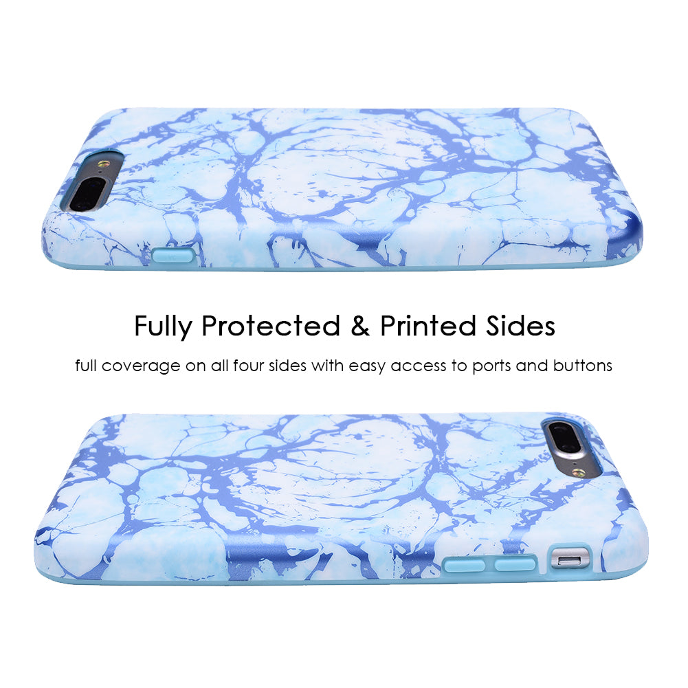 Ocean Blue Chrome Marble iPhone Case